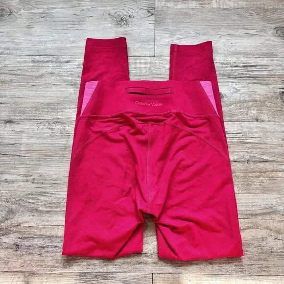 Outdoor Voices TechSweat Core 7/8 Leggings Hot Pink XS High Rise Gym Yoga - Picture 2 of 6